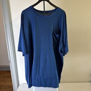 Real Essentials Men's Polo Shirt Short Sleeve Lightweight Blue Size 4XL
